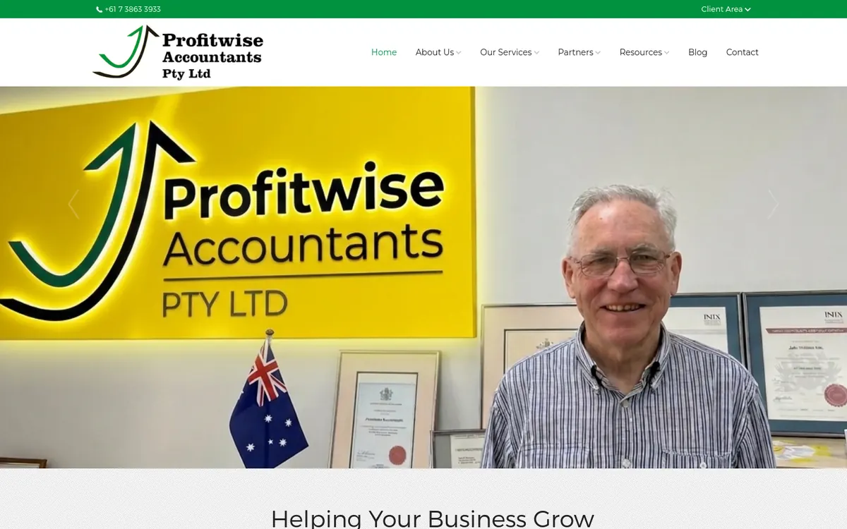 Homepage of Profitwise Accountants's website