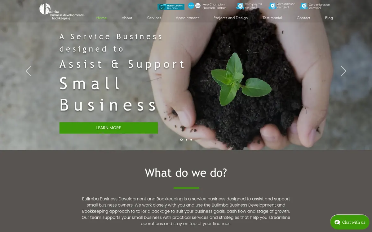 Homepage of Bulimba Business Development and Bookkeeping's website