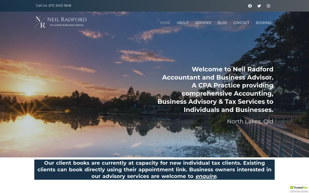 Homepage of Neil Radford Accountant and Business Advisor's website