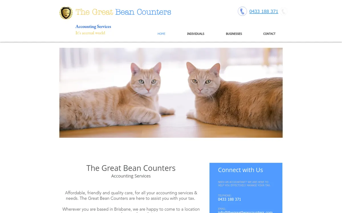 Homepage of The Great Bean Counters's website