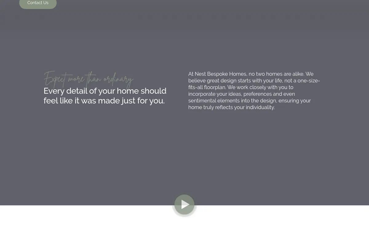 Homepage of Nest Bespoke Homes's website