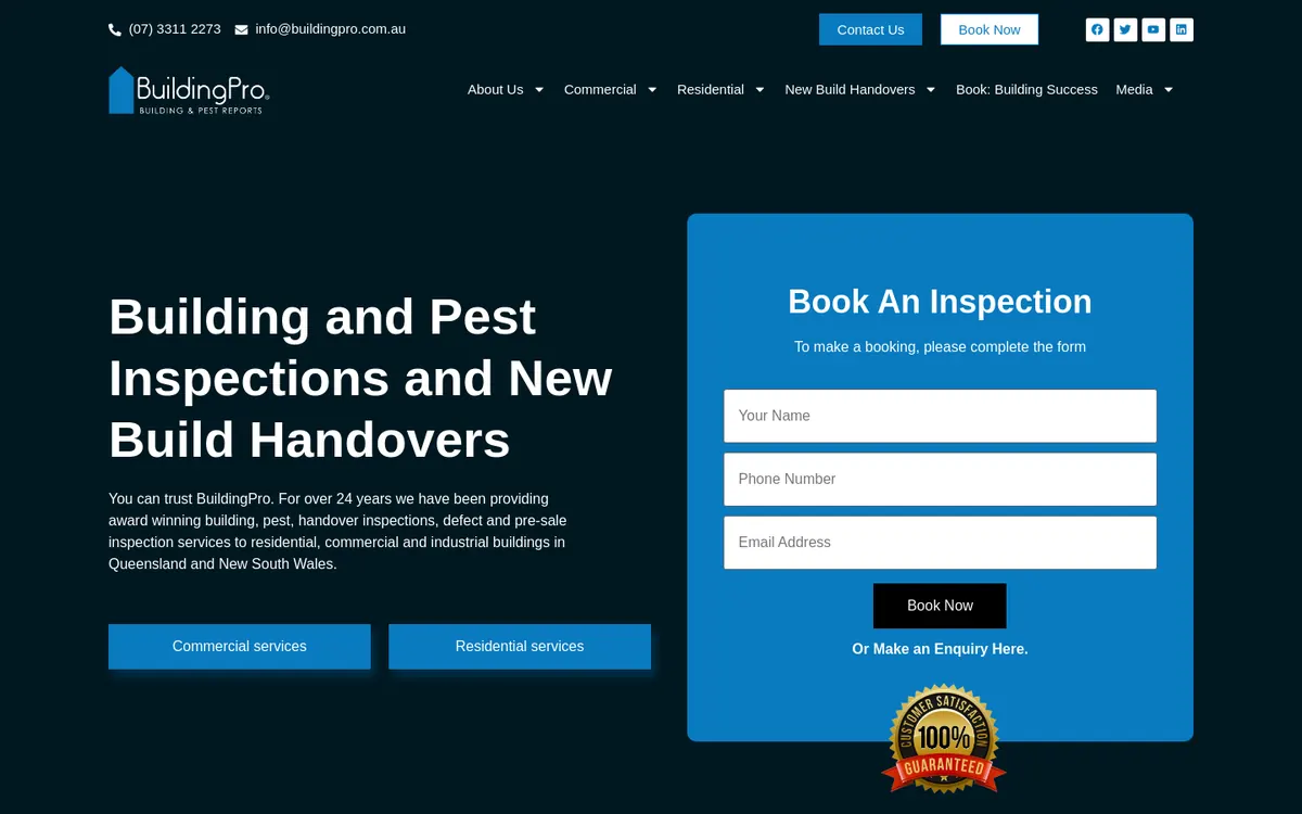 Homepage of BuildingPro's website