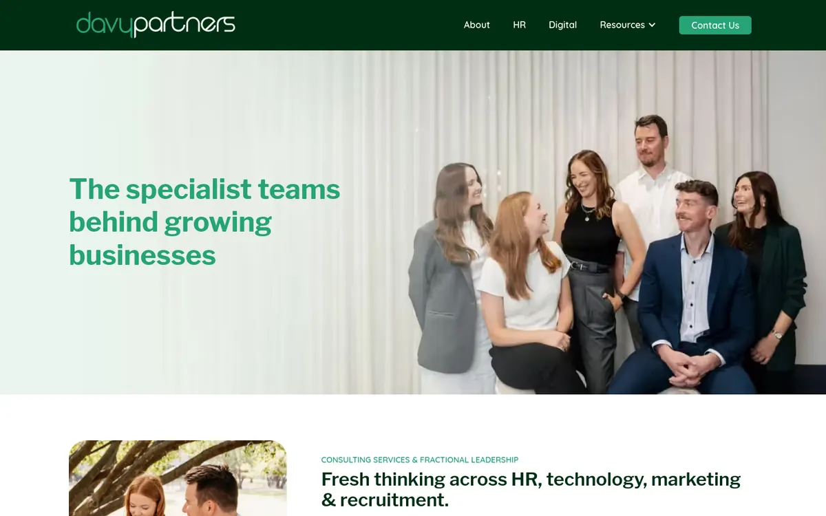 Homepage of Davy Partners's website