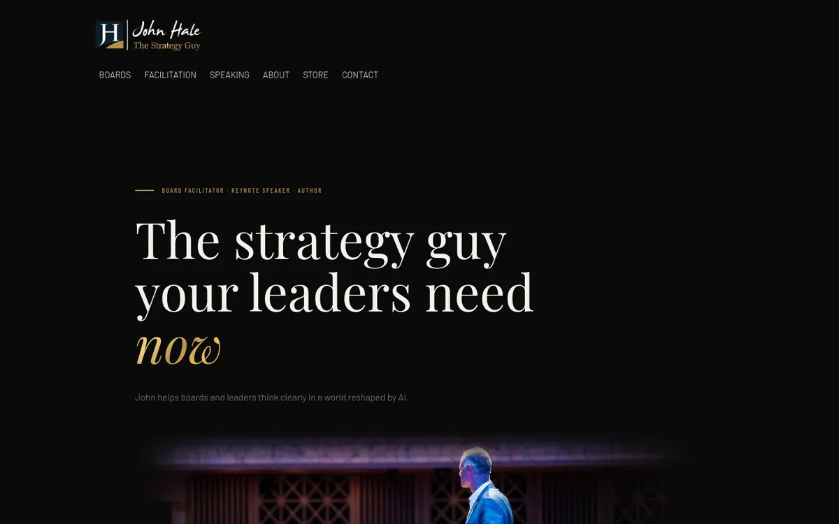 Homepage of Hale Consulting Group's website