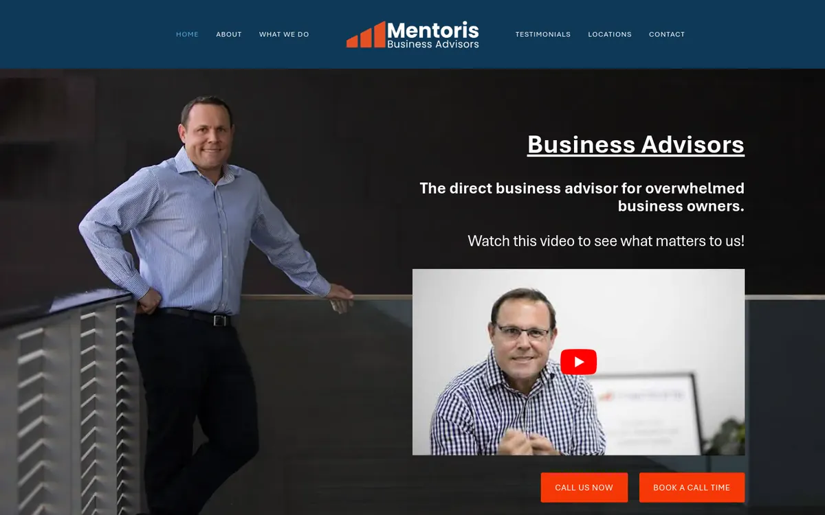Homepage of Mentoris Group's website