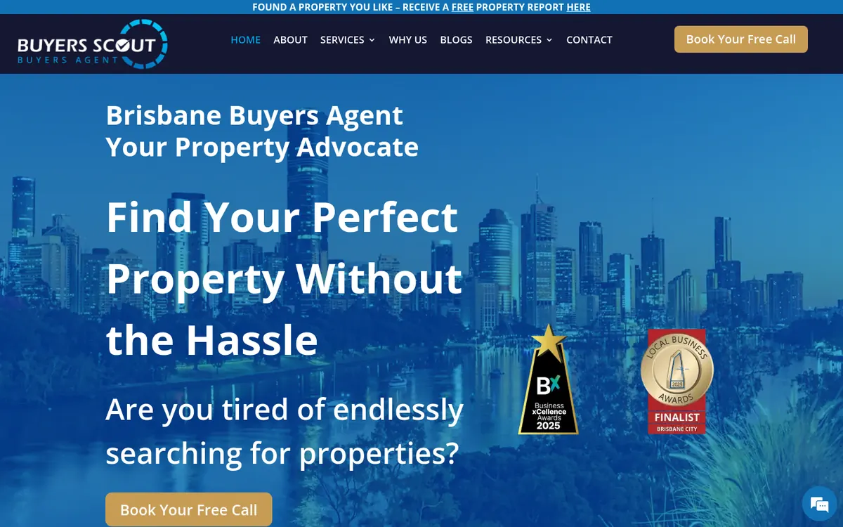 Homepage of Buyers Scout's website