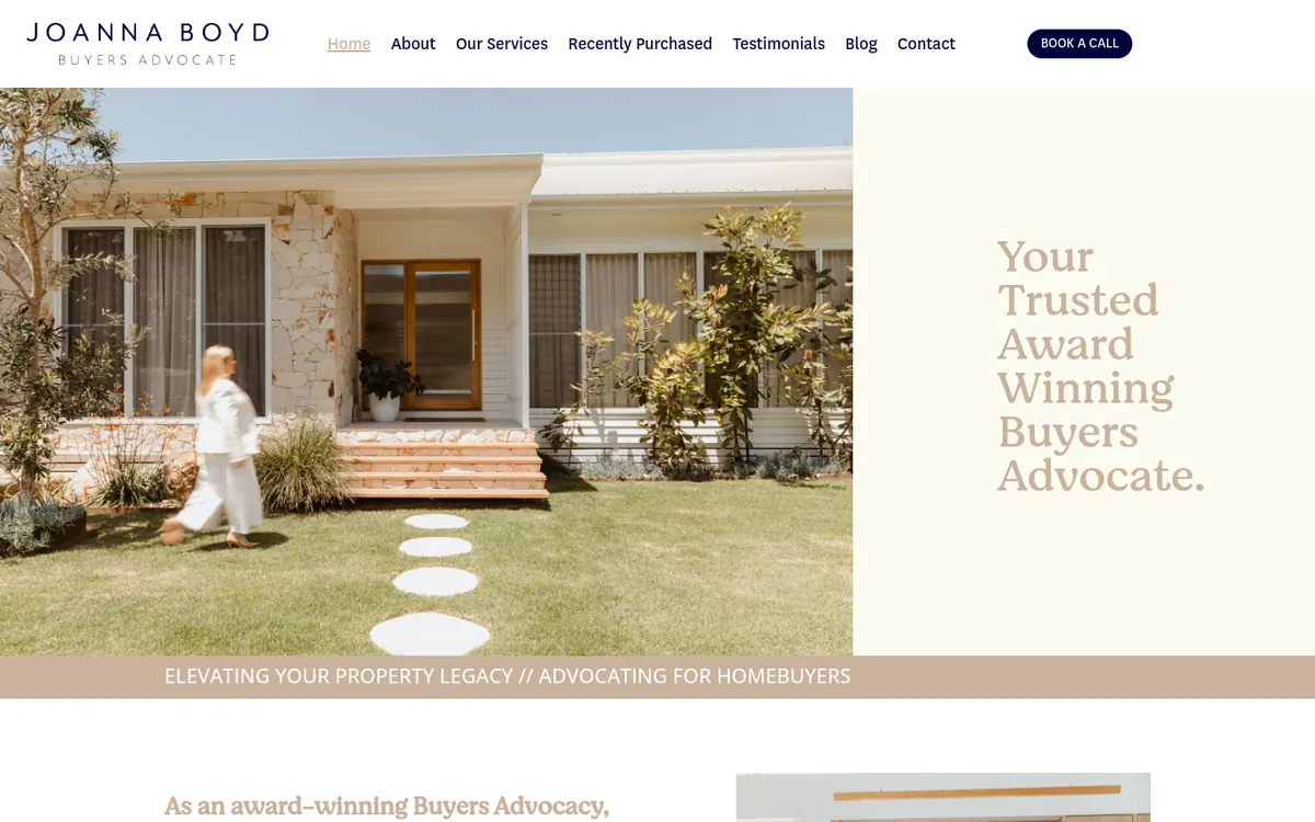 Homepage of Joanna Boyd Buyers Advocate's website