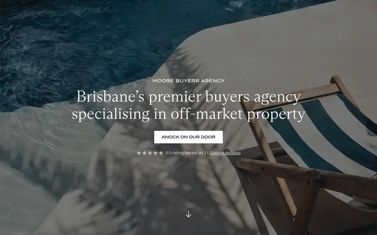 Homepage of Moore Buyers Agency's website