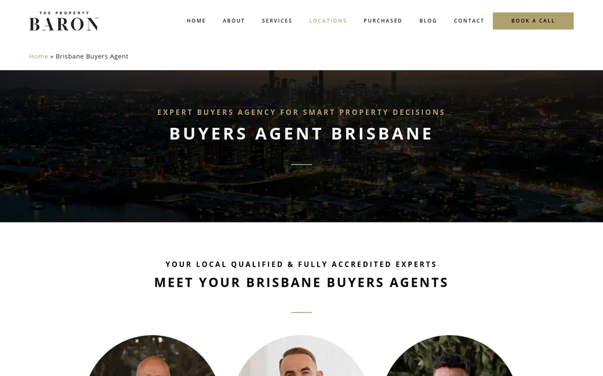 Homepage of The Property Baron's website