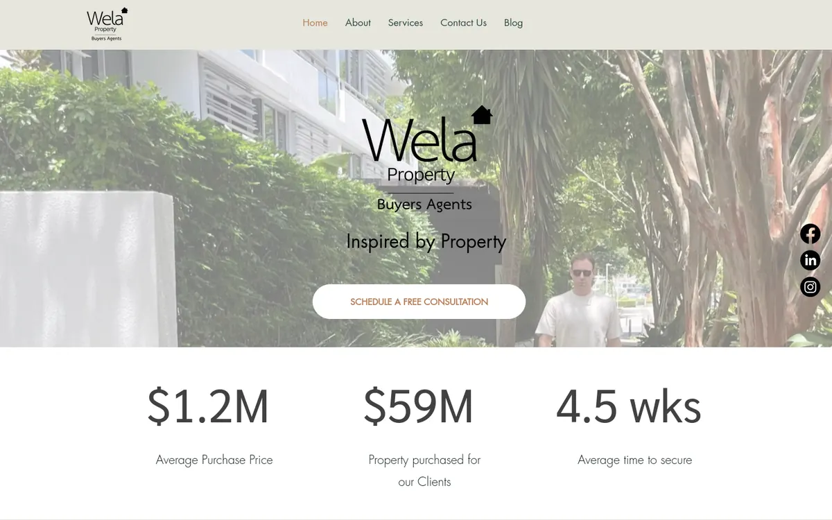 Homepage of Wela Property Buyers Agents's website