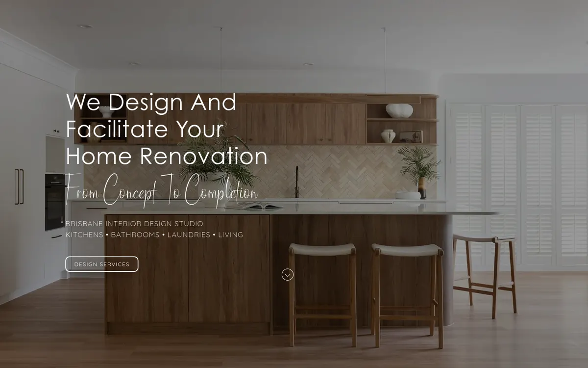 Homepage of Avid Interior Design's website