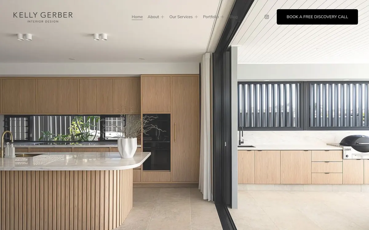 Homepage of Kelly Gerber Interior Design's website