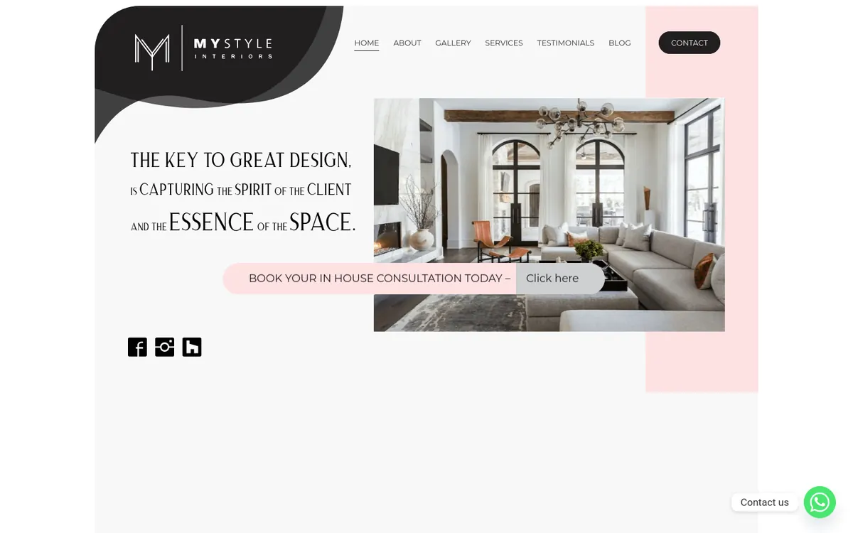 Homepage of My Style Interiors Brisbane's website