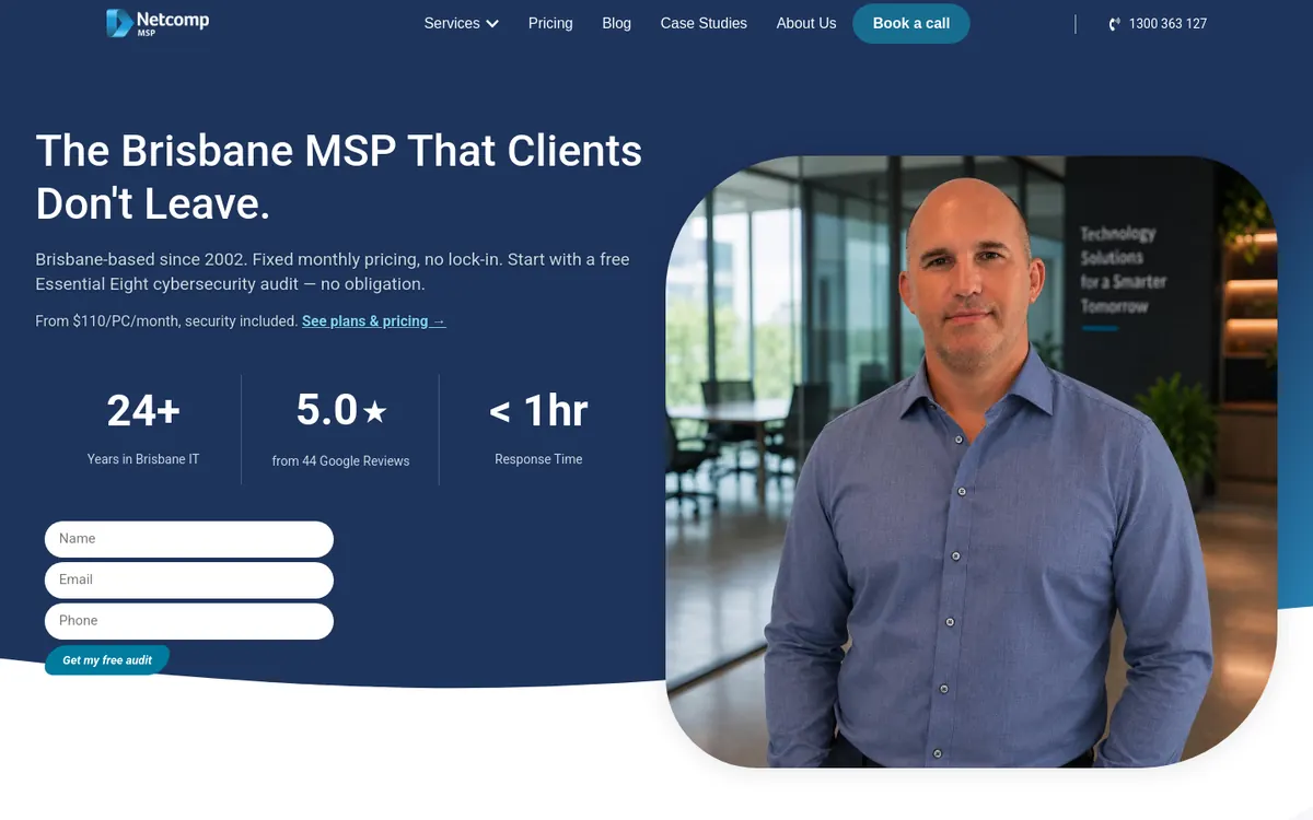 Homepage of Netcomp's website