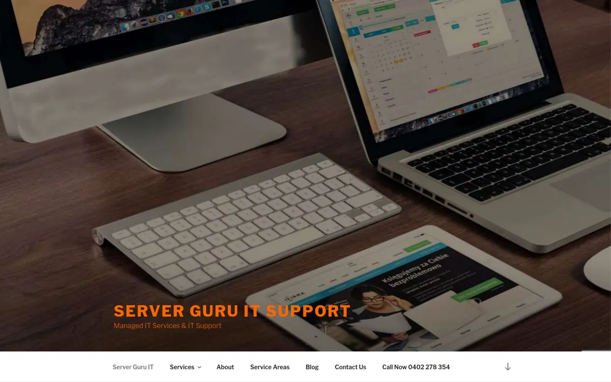 Homepage of Server Guru IT Support's website
