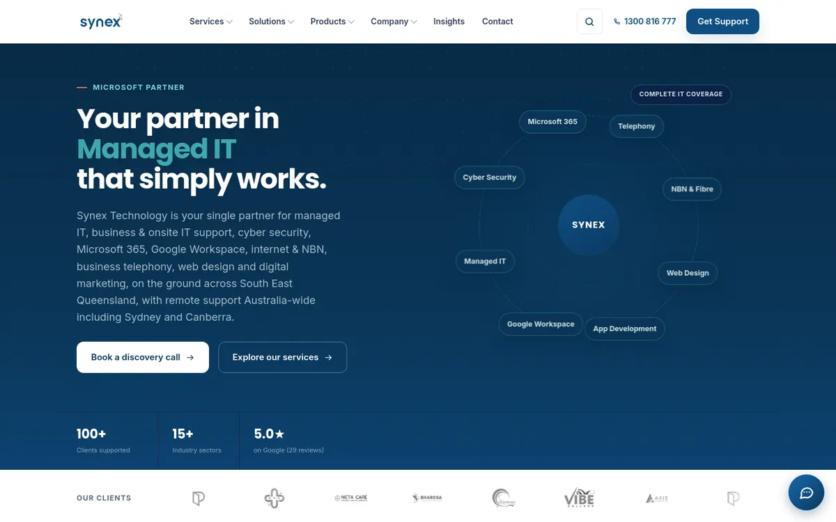 Homepage of Synex Technology's website