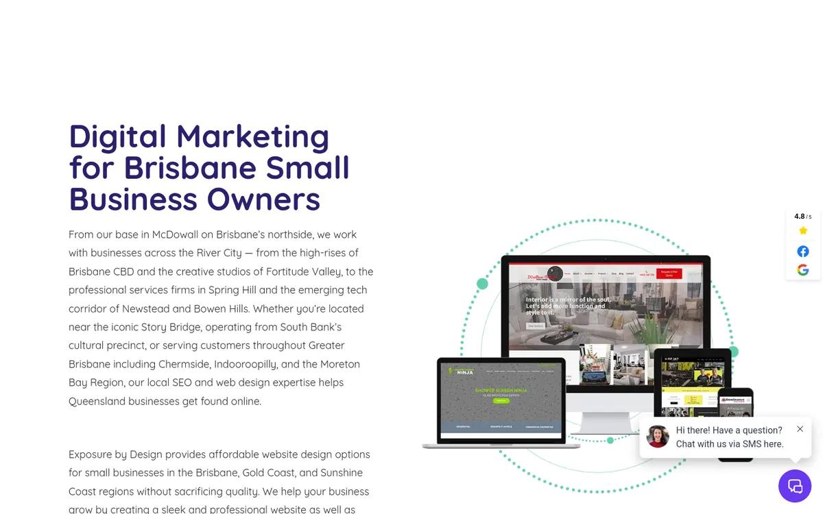 Homepage of Exposure By Design's website