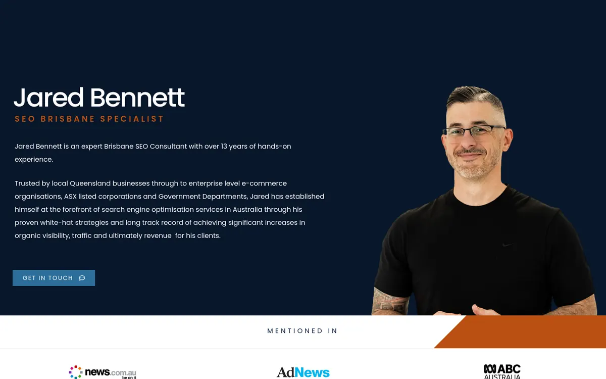 Homepage of Jared Bennett Digital's website