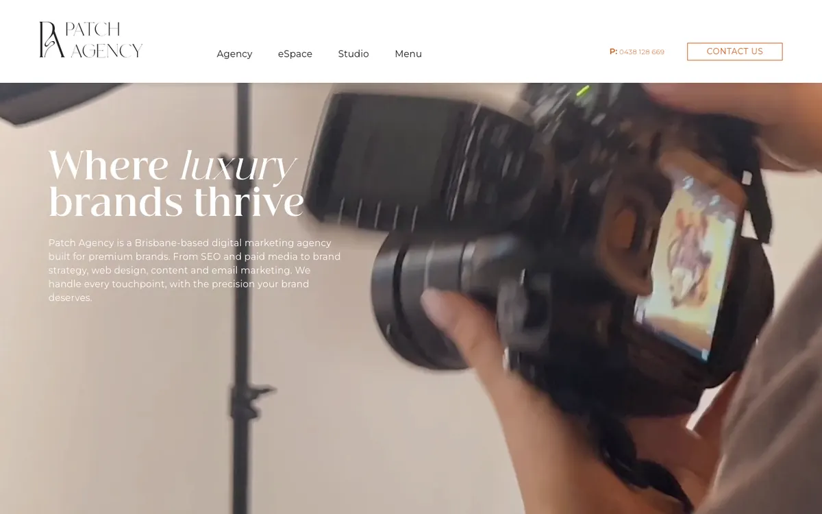 Homepage of Patch Agency's website