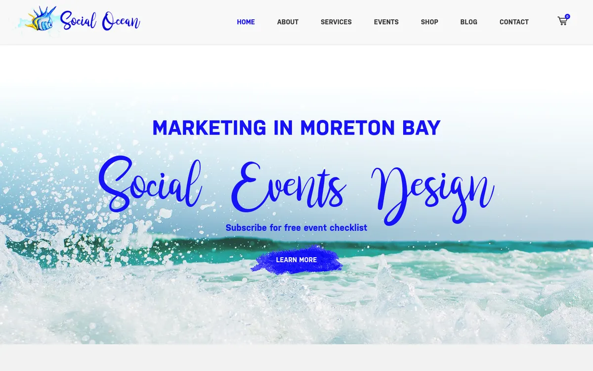 Homepage of Social Ocean's website