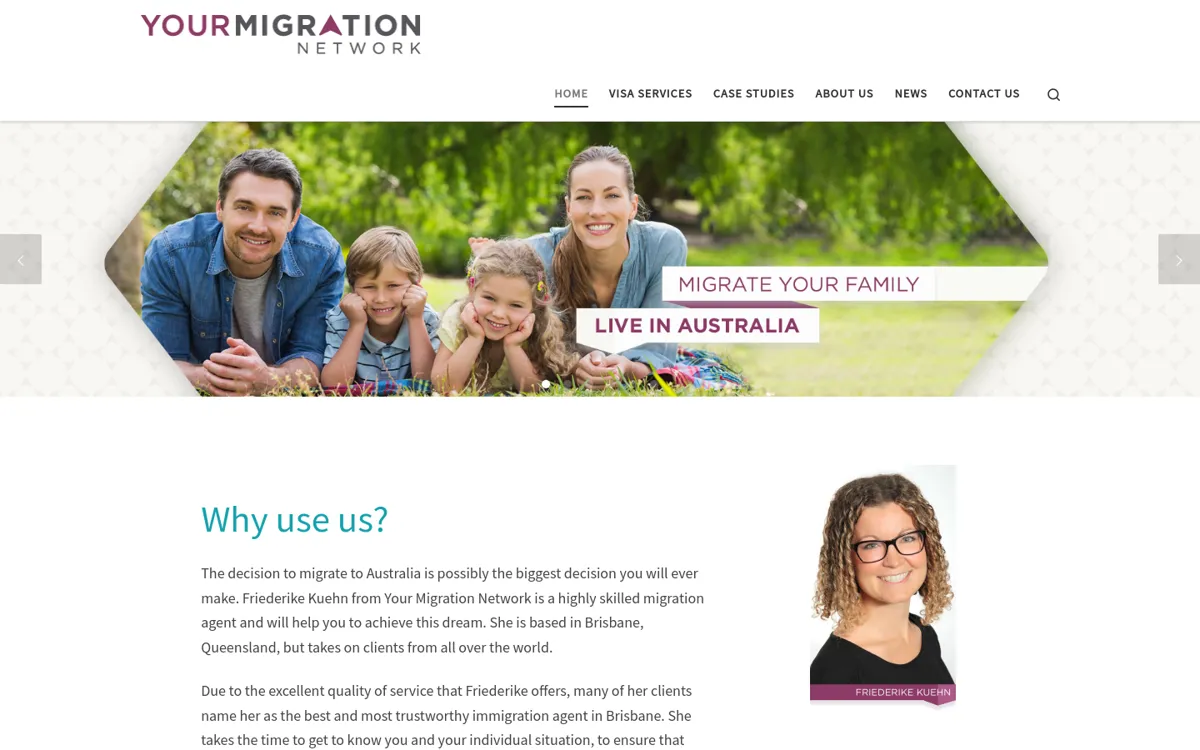 Homepage of Your Migration Network's website