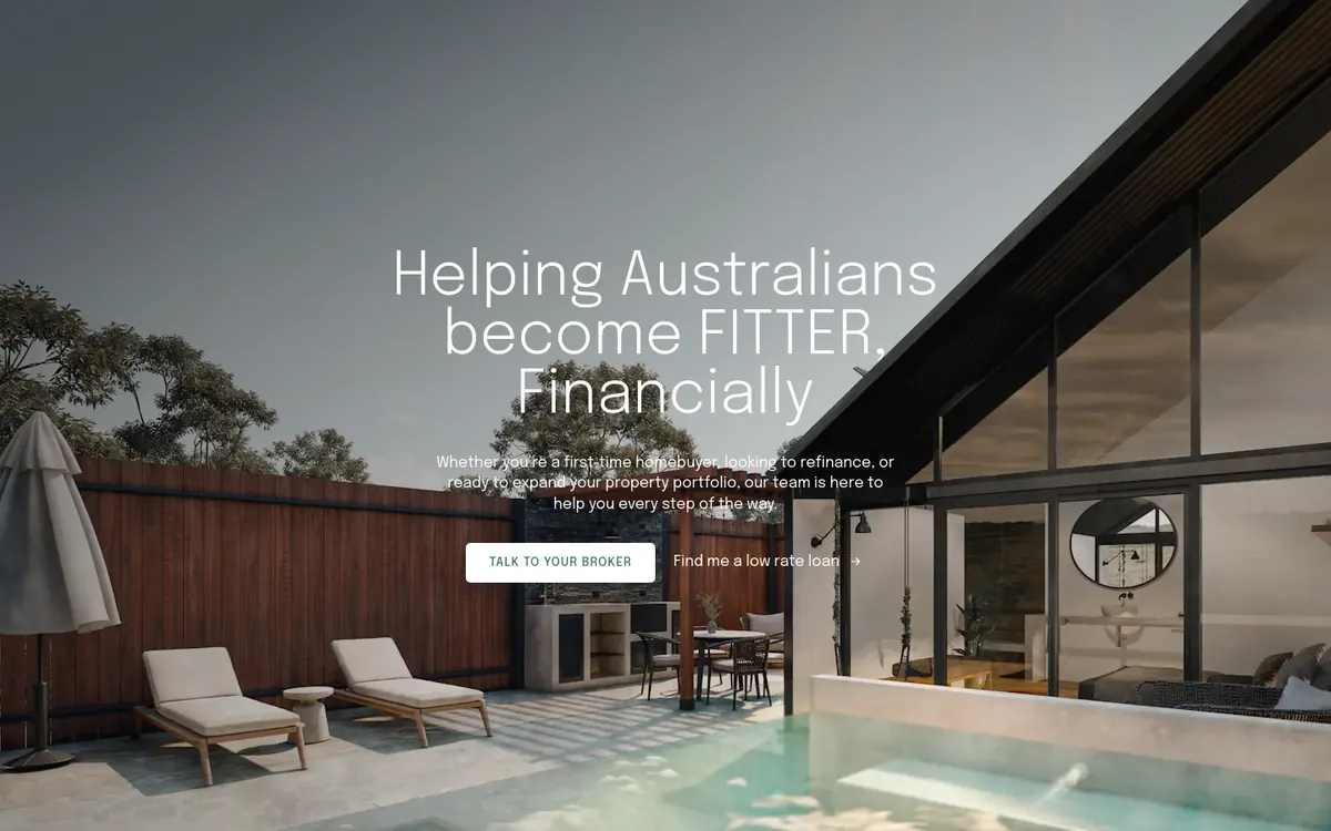 Homepage of Fitter Financial QLD's website