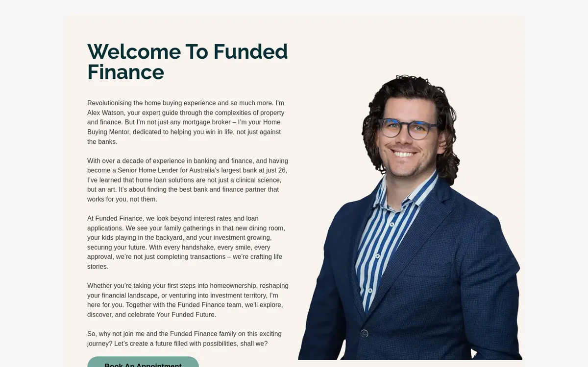 Homepage of Funded Finance's website