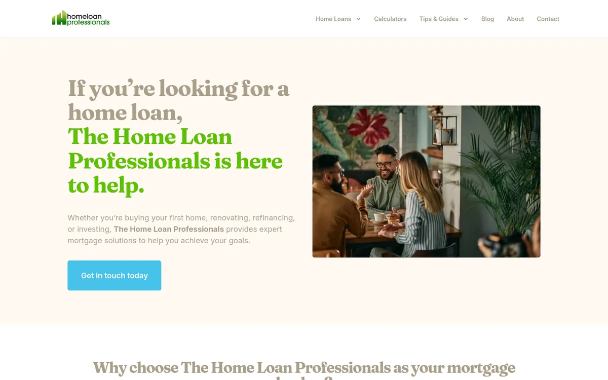 Homepage of The Home Loan Professionals's website