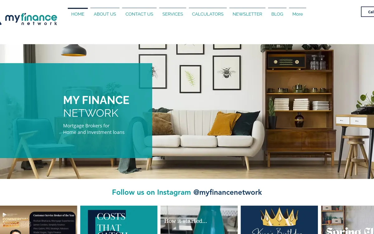 Homepage of My Finance Network's website