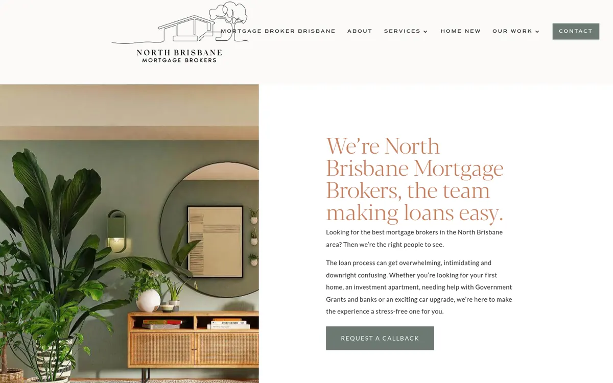 Homepage of North Brisbane Mortgage Brokers's website