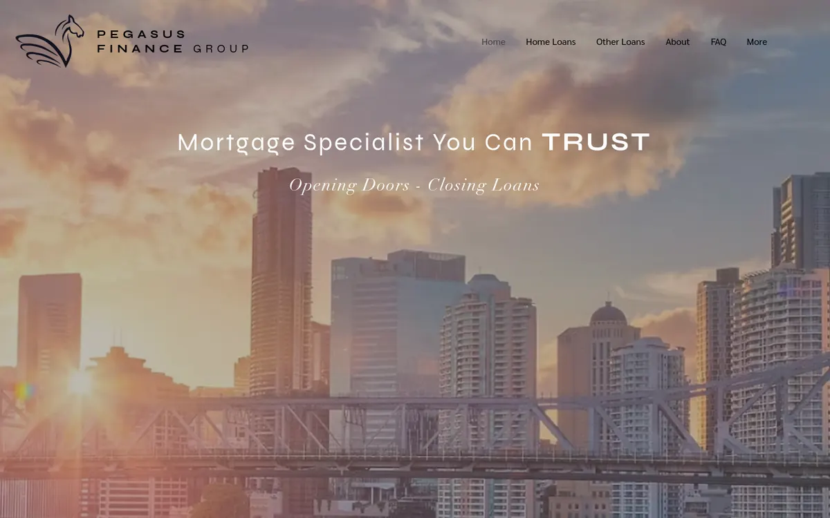 Homepage of Pegasus Finance Group's website