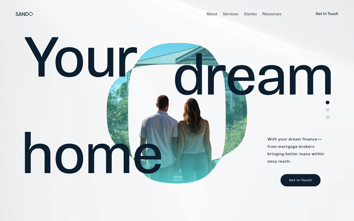 Homepage of Sando Finance's website