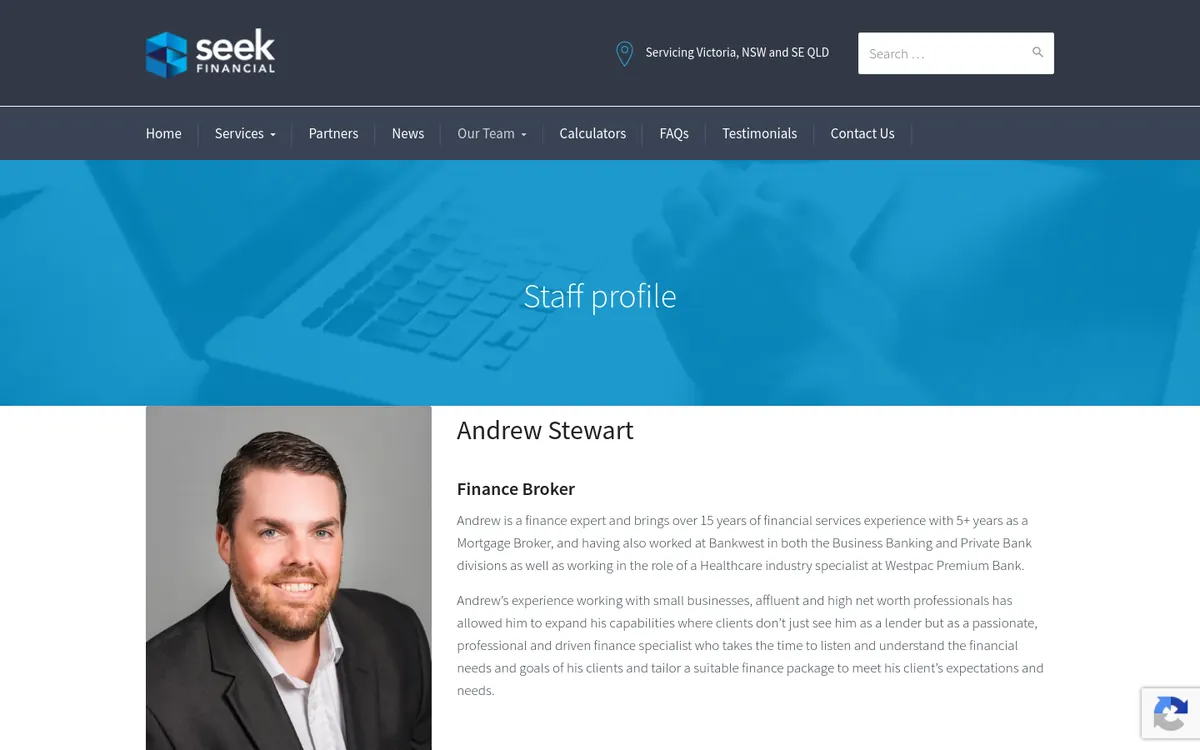 Homepage of Seek Financial – Andrew Stewart's website