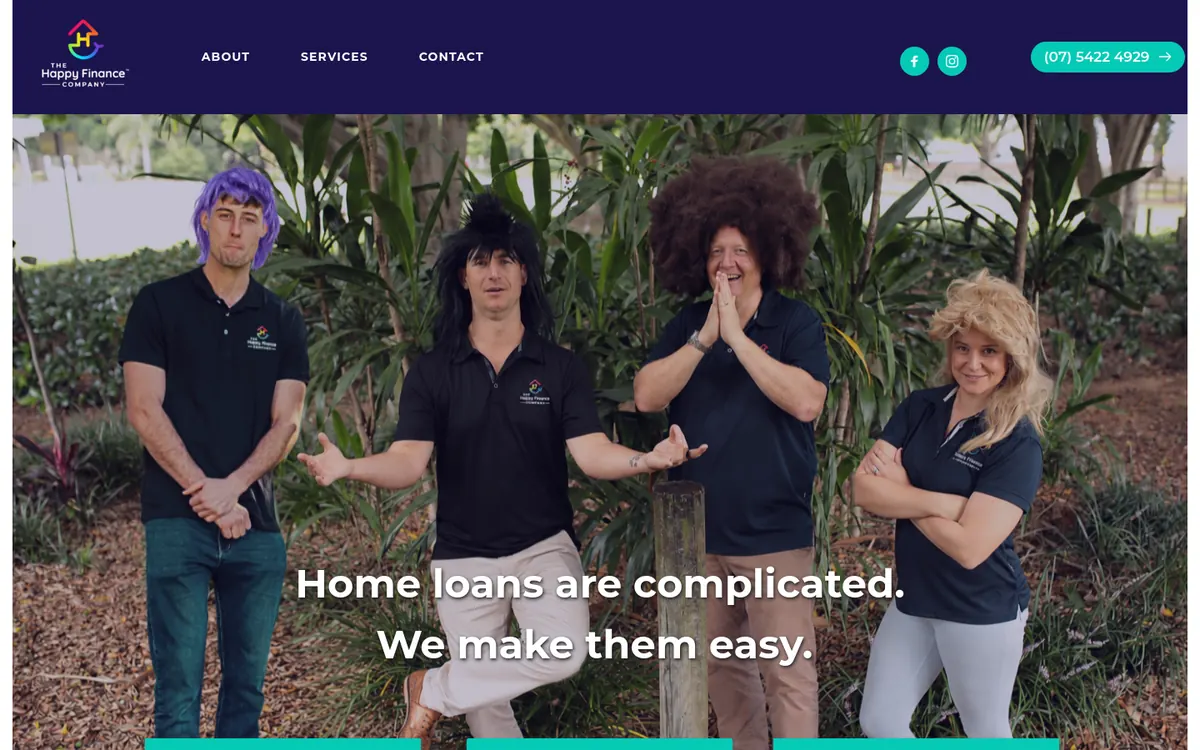 Homepage of The Happy Finance Company's website