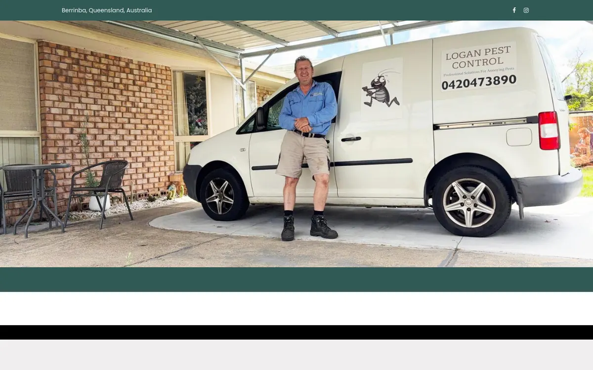 Homepage of Logan Pest Control's website