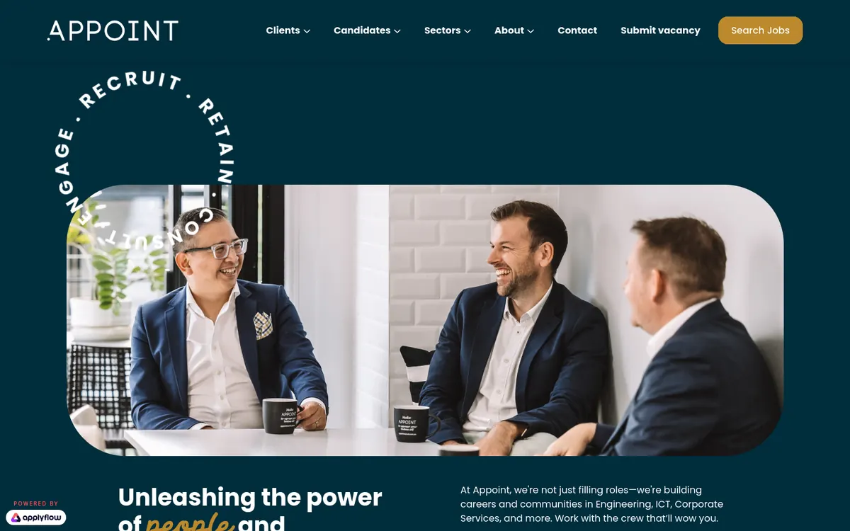 Homepage of Appoint's website