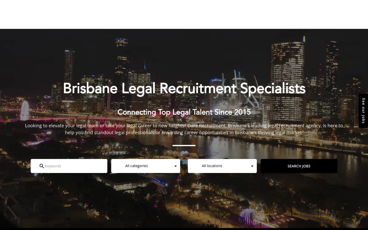 Homepage of Dare Recruitment's website