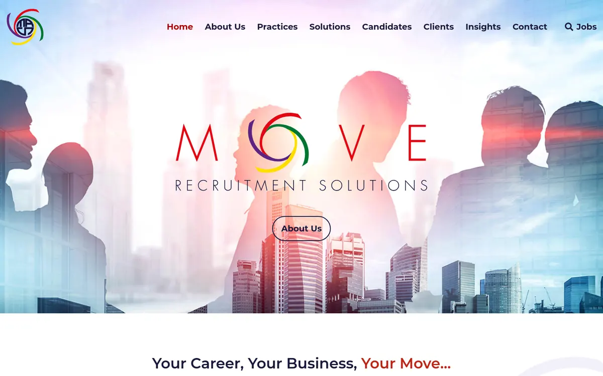 Homepage of Move Recruitment Solutions's website