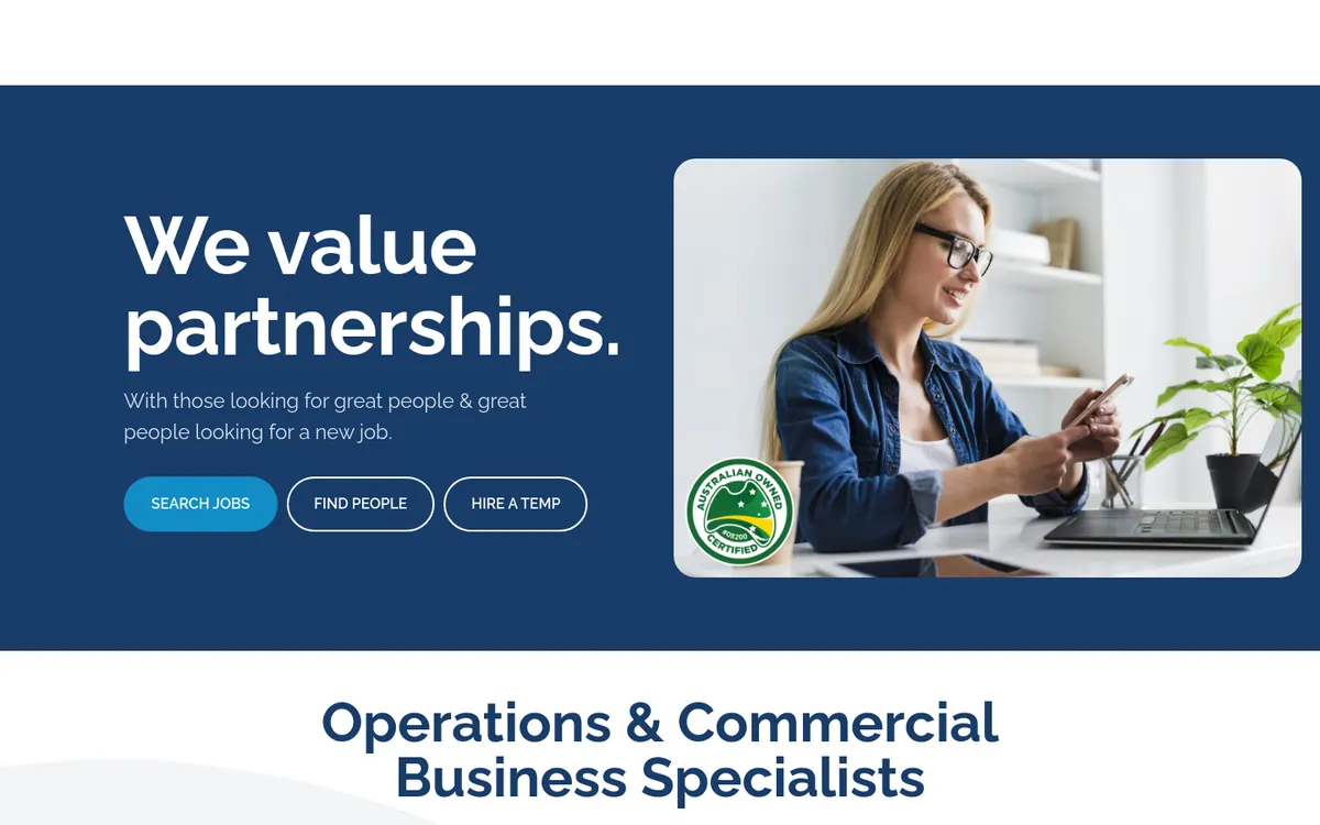 Homepage of Recruitment Central's website