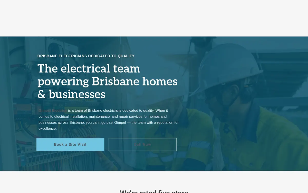 Homepage of Gimpel Electrics's website
