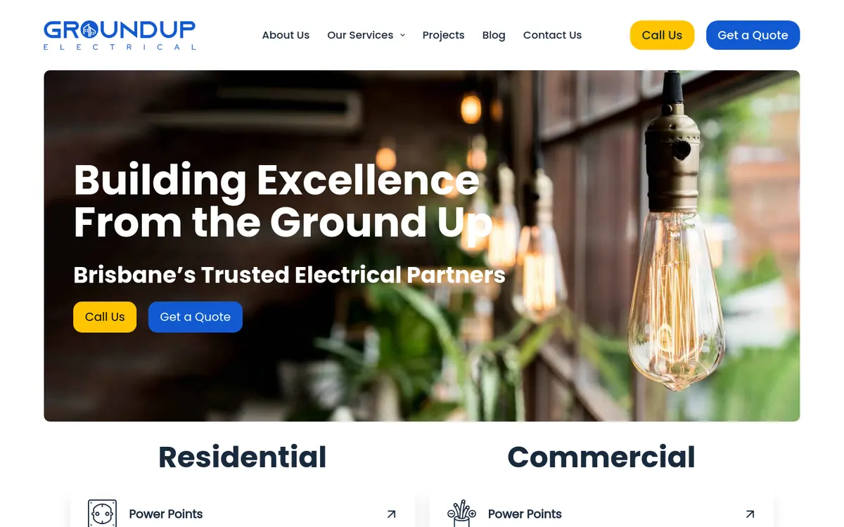 Homepage of Ground Up Projects's website