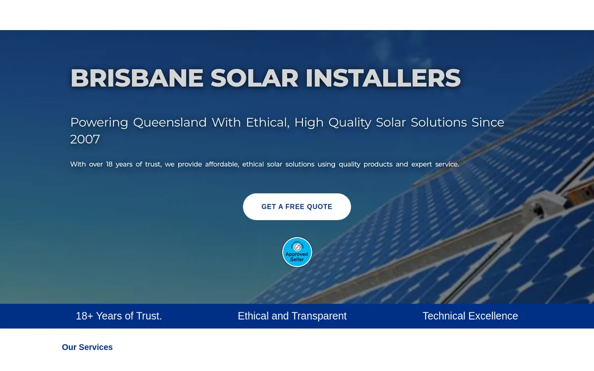 Homepage of Local Power's website
