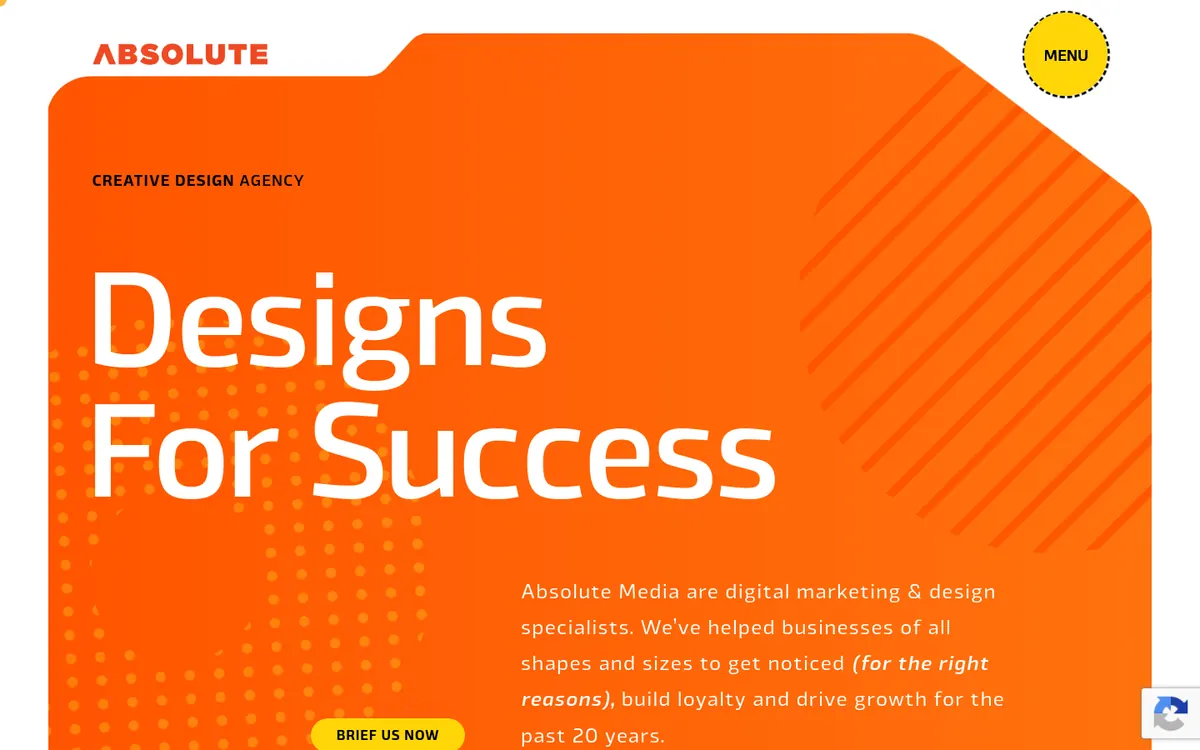 Homepage of Absolute Media's website