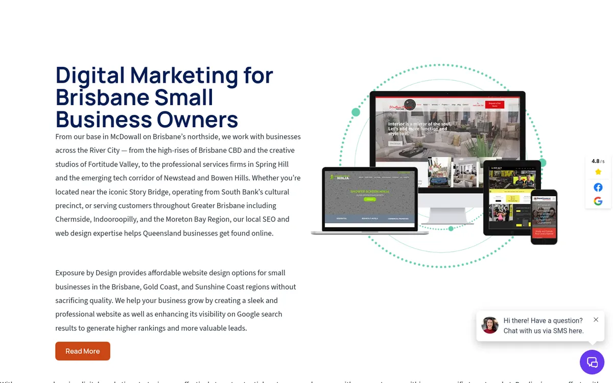 Homepage of Exposure by Design's website