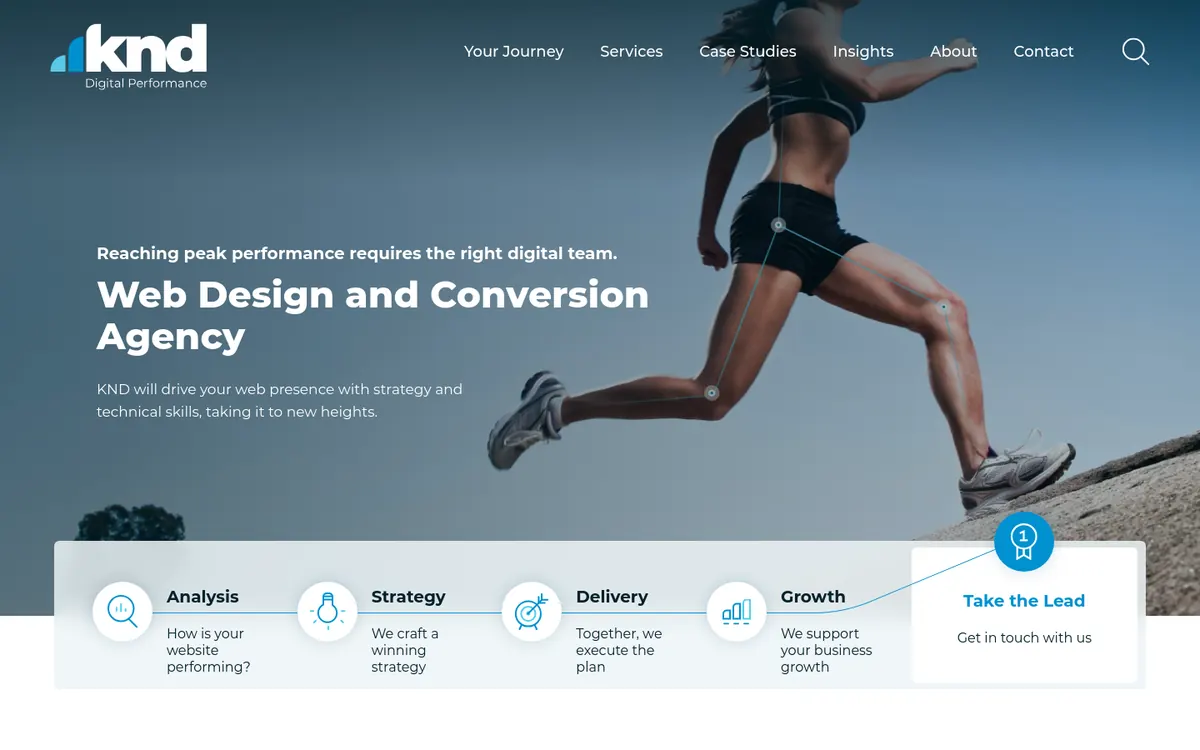 Homepage of KND Digital's website