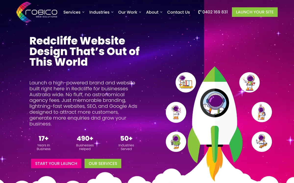 Homepage of Robico Web Solutions's website