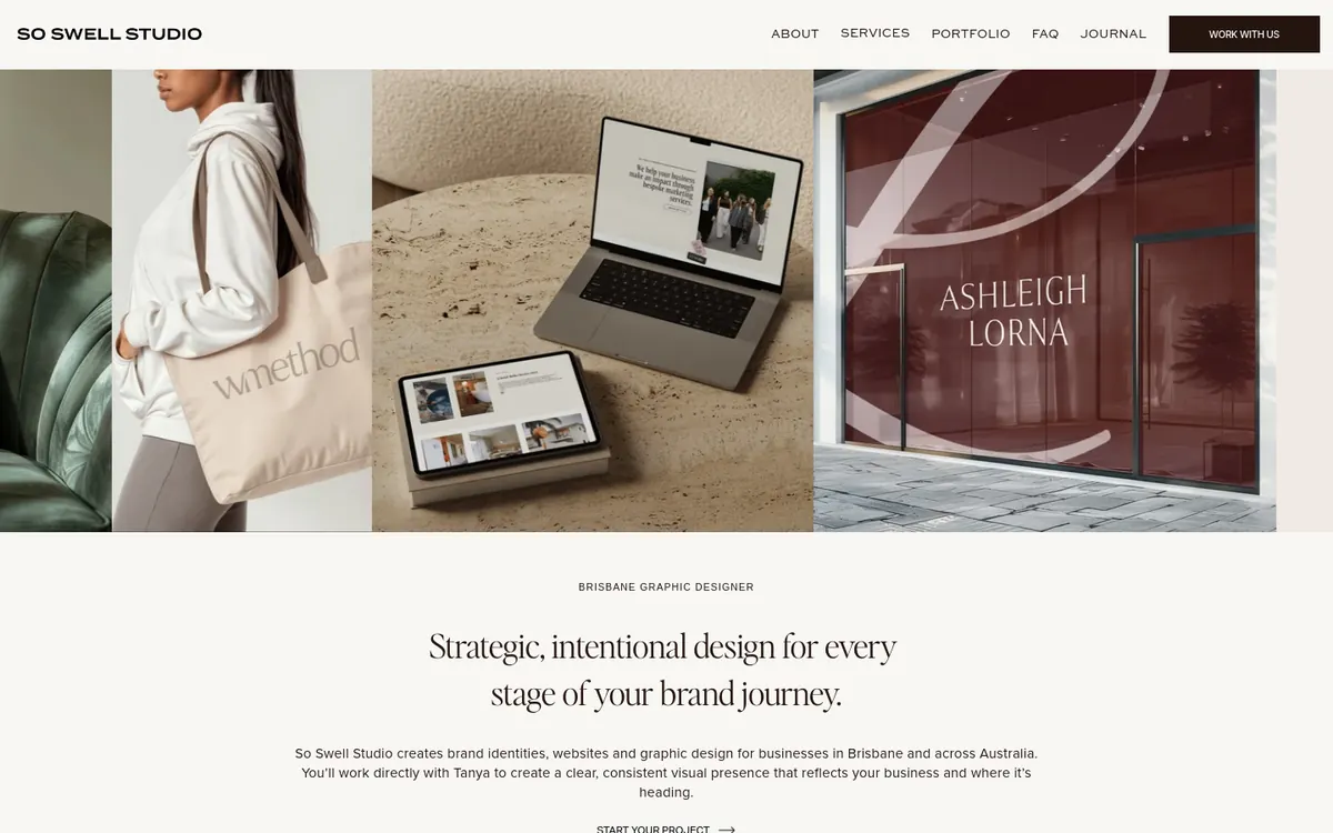 Homepage of So Swell Studio's website