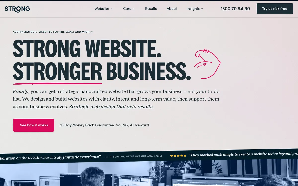 Homepage of Strong Digital's website